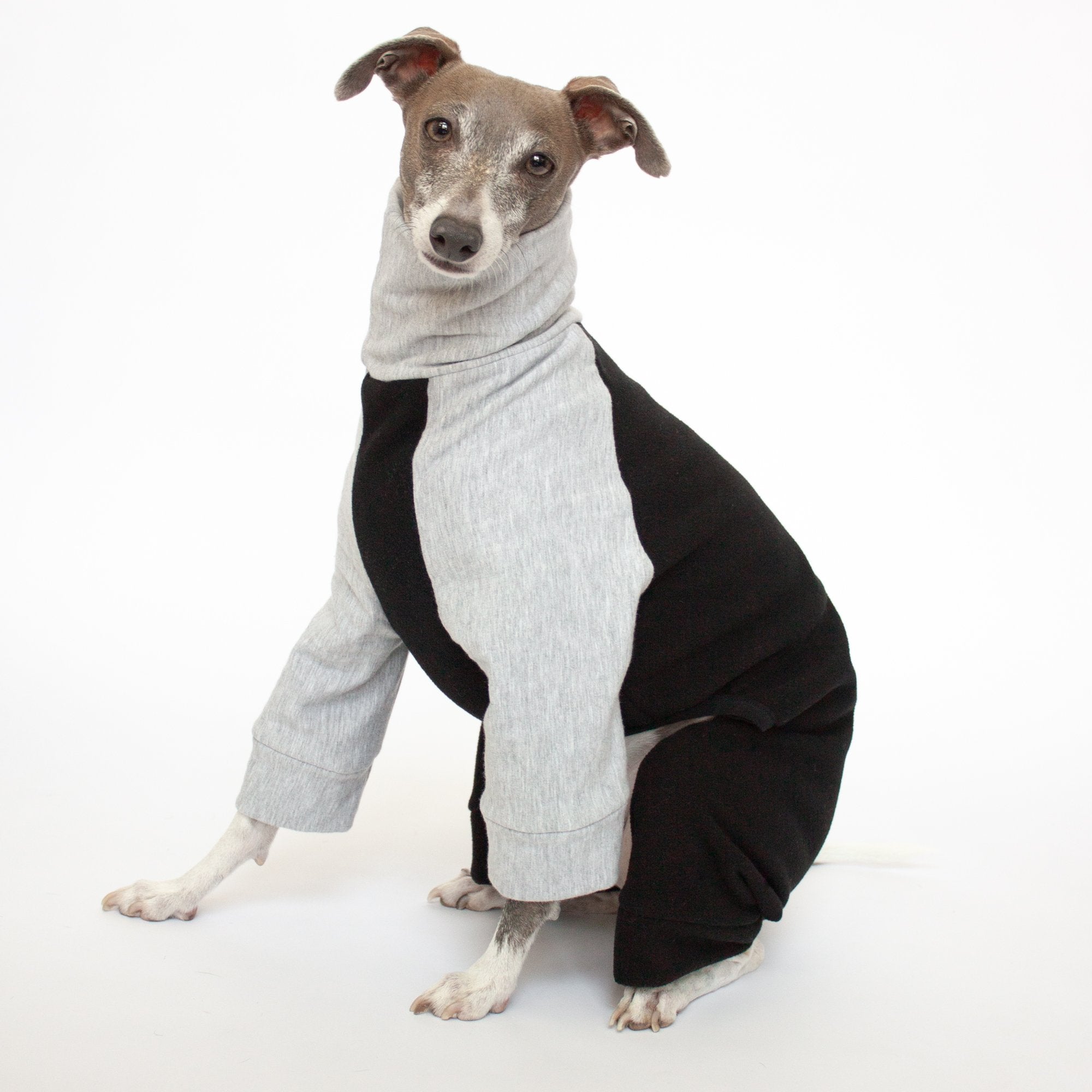 fleece dog pajamas black grey