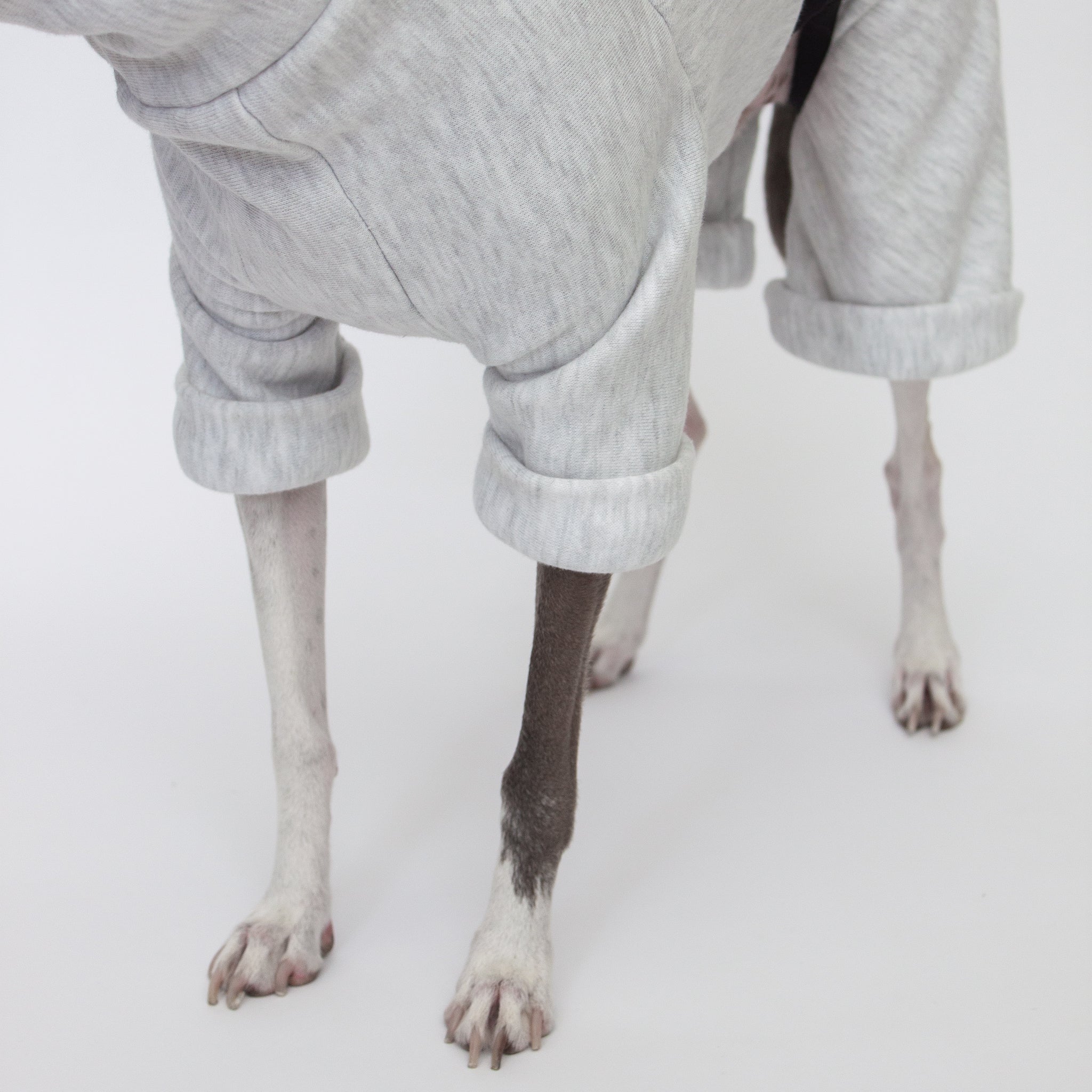 kuvfur dog pajamas tracksuit jogger grey folded cuffs