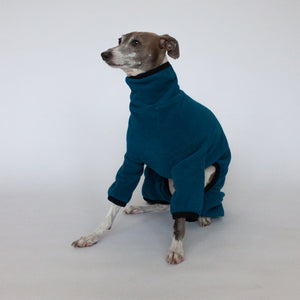 fleece dog pajamas blue teal