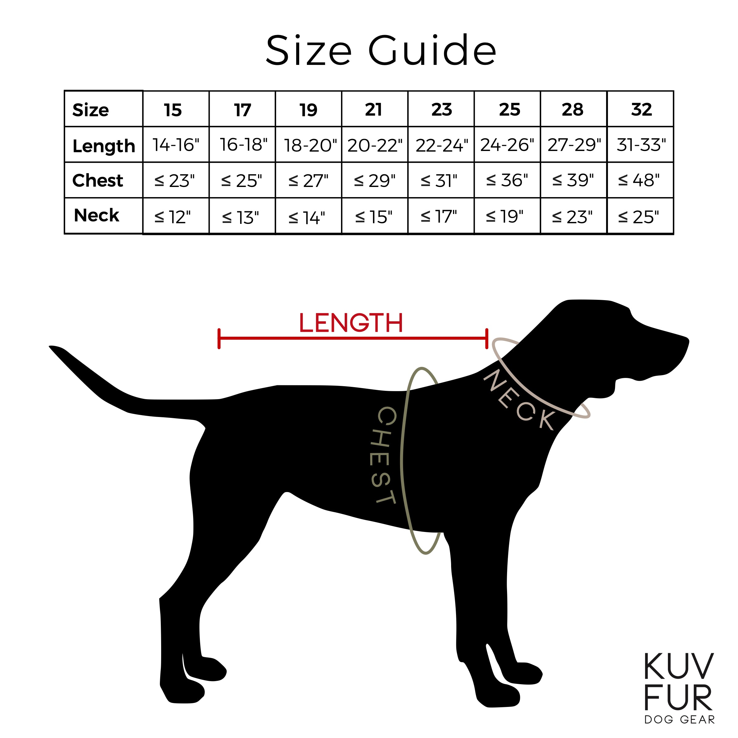 kuvfur dog gear how to measure your dog 